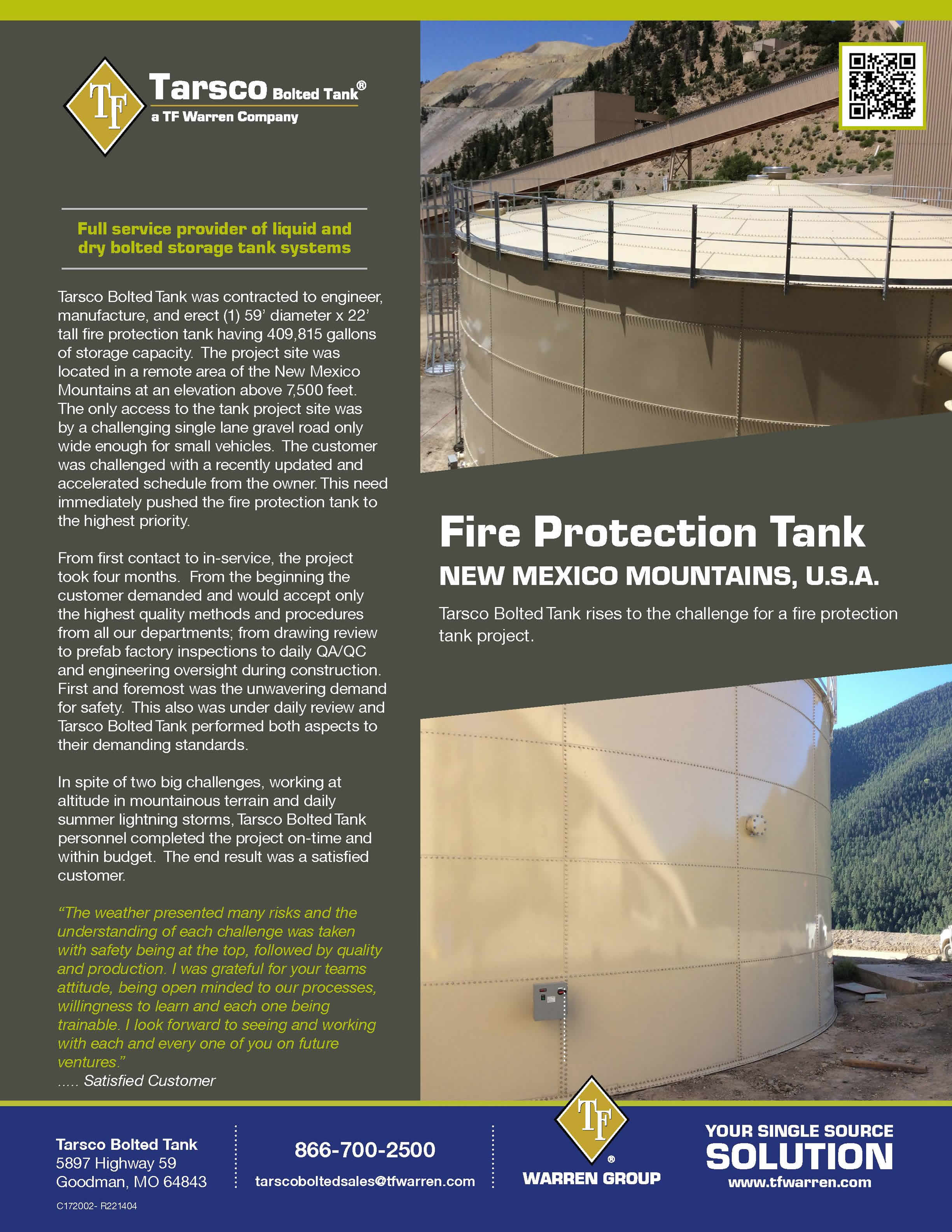 Fire Protection Tank, New Mexico Mountains